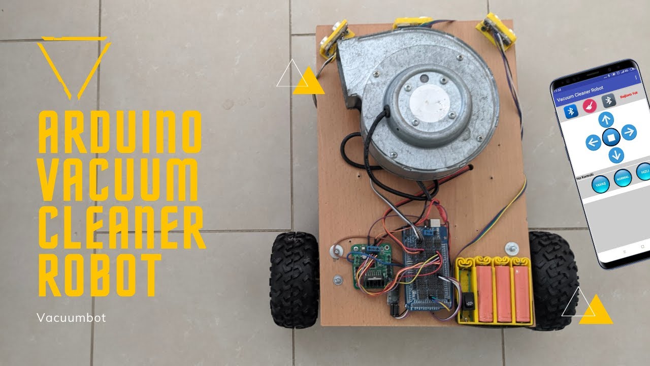 DIY Arduino Vacuum Cleaner Robot Vacuumbot
