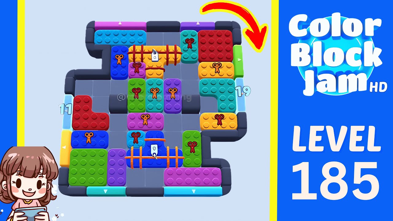 Color Block Jam Level 185 Solution Walkthrough