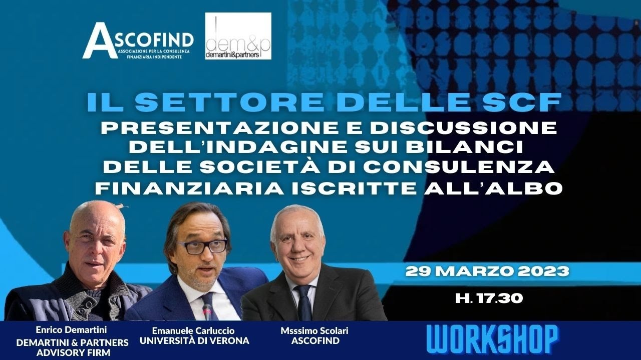 Settore delle SCF: l’indagine sui bilanci delle società di consulenza finanziaria iscritte all’Albo