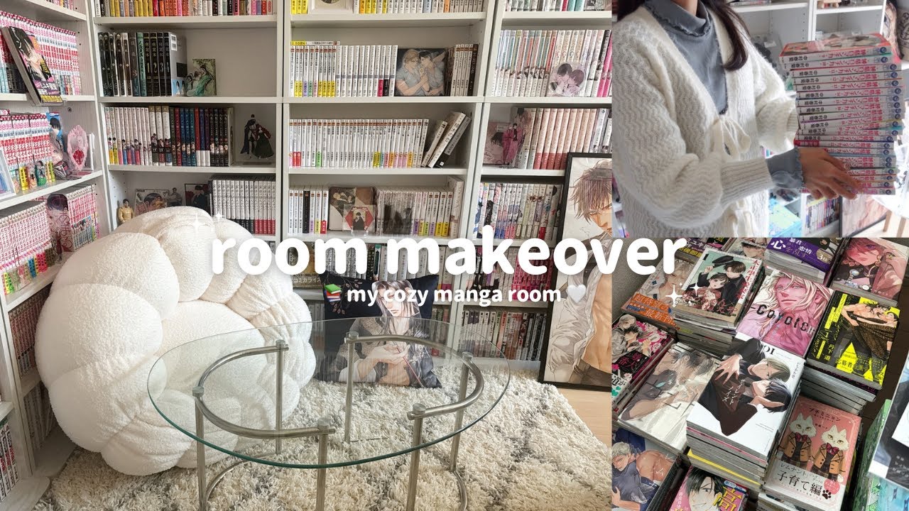 room makeover｜6畳のオタク部屋を模様替え🎀｜約2,000冊の本棚整理｜グッズディスプレイ＆収納アイデア、部屋づくり🧹｜ホワイトインテリア｜アイテム紹介