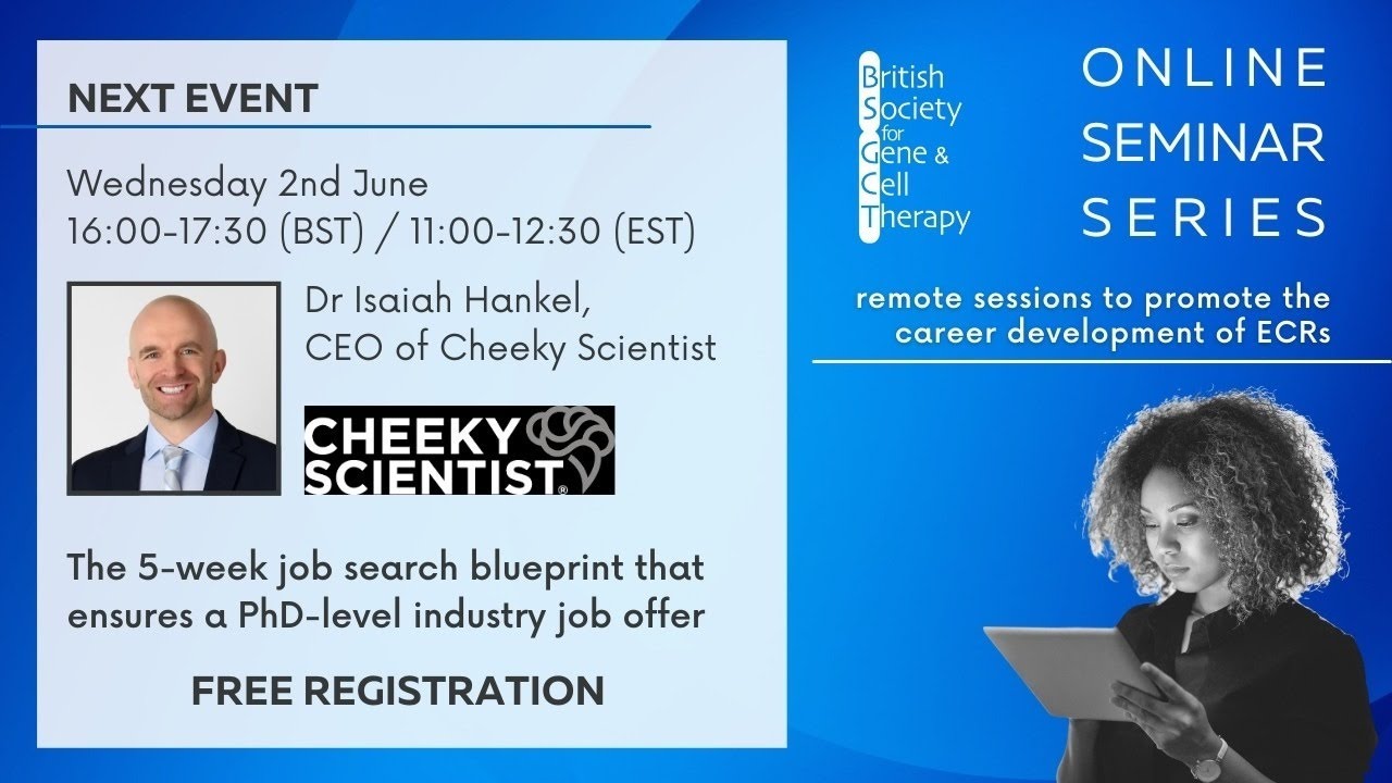 BSGCT Online Seminar: Dr Isaiah Hankel, CEO Cheeky Scientist