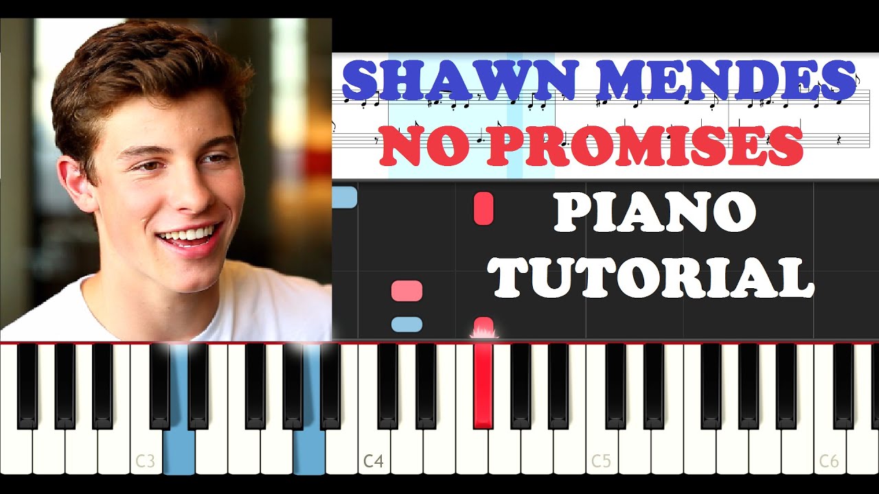 Shawn Mendes - No Promises (Piano Tutorial, Different Colour Each Hand)