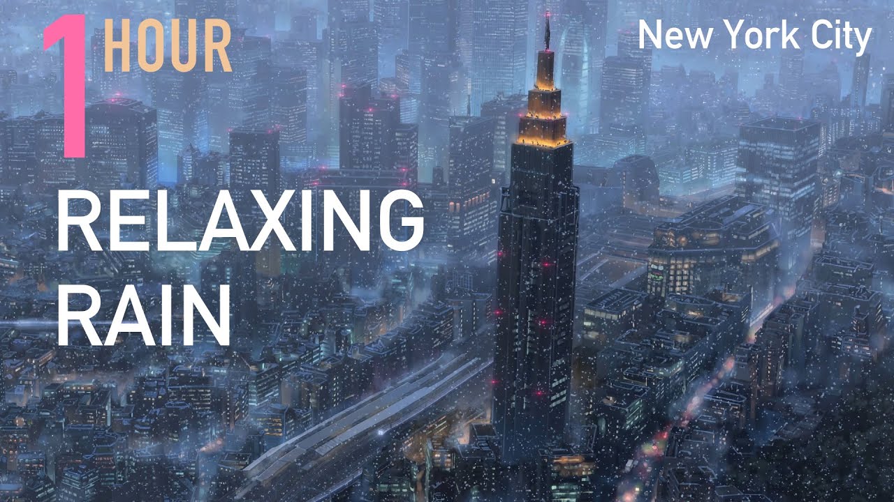 1 HOUR Relaxing Rain Sounds in New York City for Studying , Relaxing , Sleeping