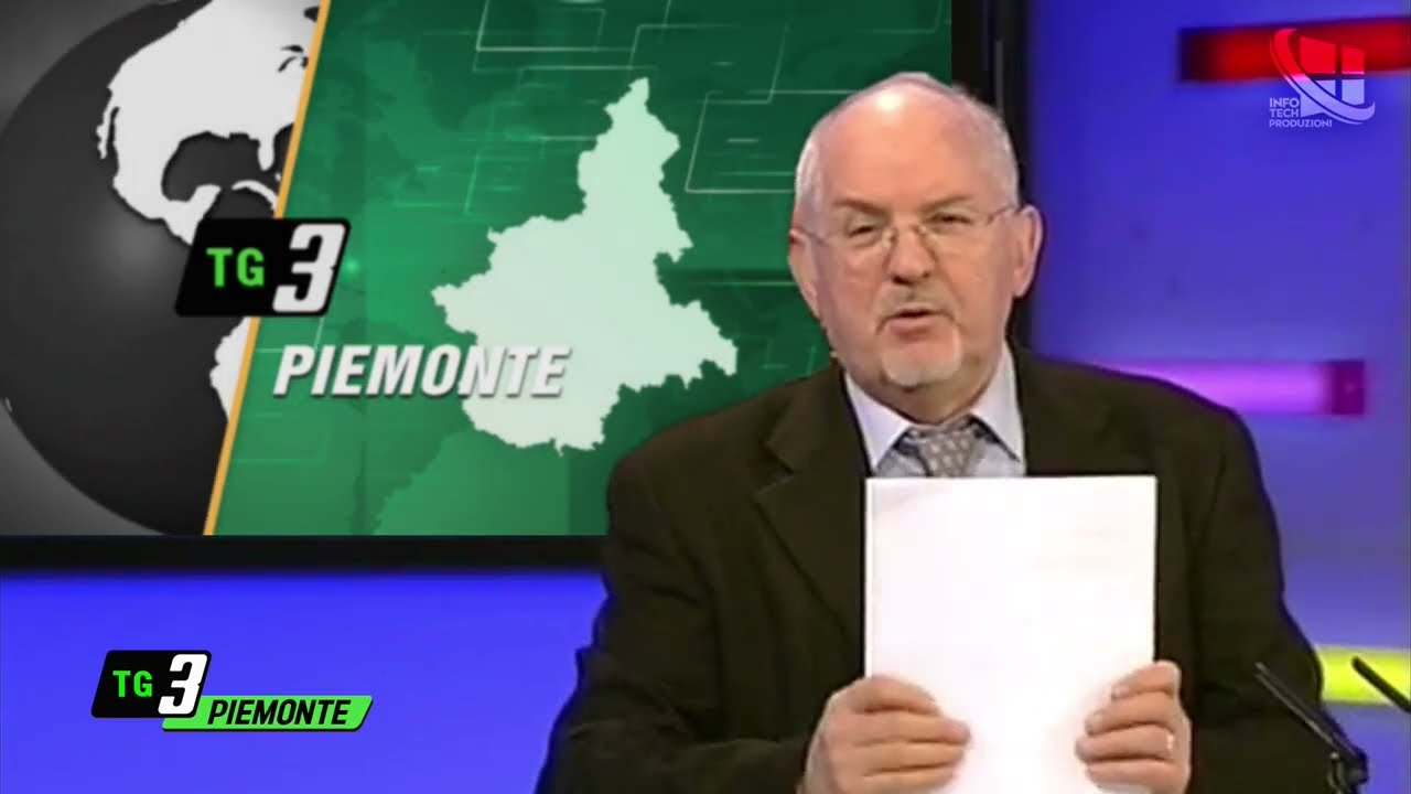 TG3 Piemonte RAI (in stile 2000-2002) con titoli e conduzione in studio