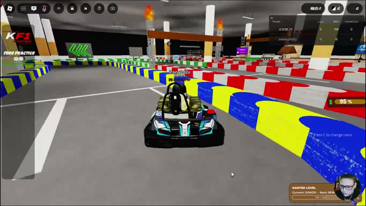 racing in a go kart