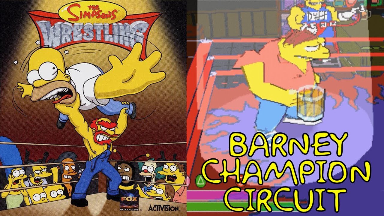 Barney | Champion Circuit | The Simpsons Wrestling | PS1 | No Commentary