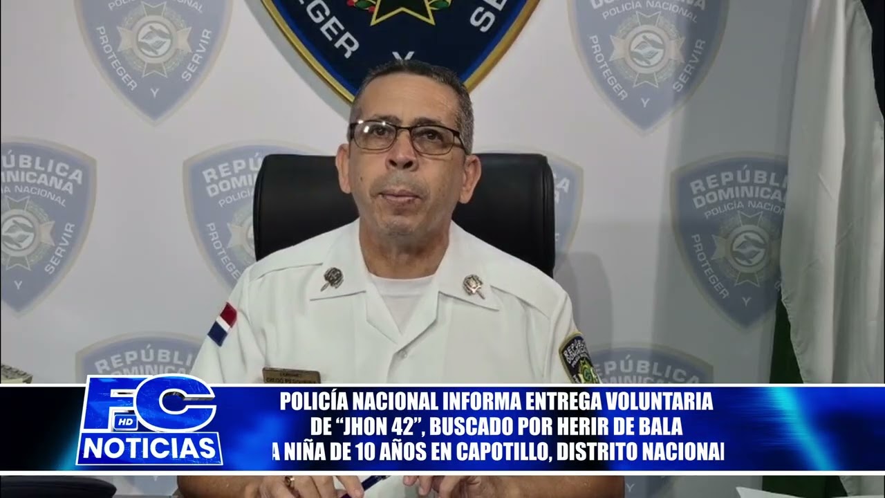 Policía Nacional informa entrega voluntaria de “Jhon 42”, buscado por herir de bala a niña de 10 año