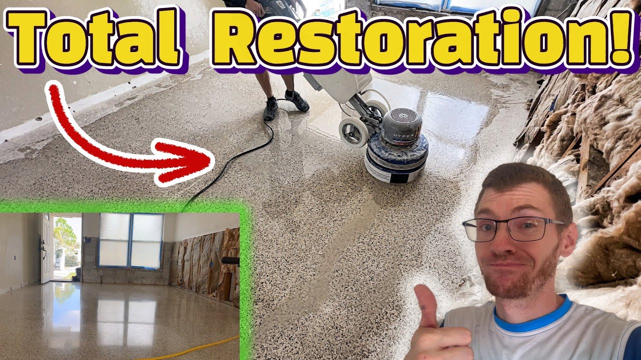 Full Natural Stone Restoration! Dull to Dazzling terrazzo flooring!