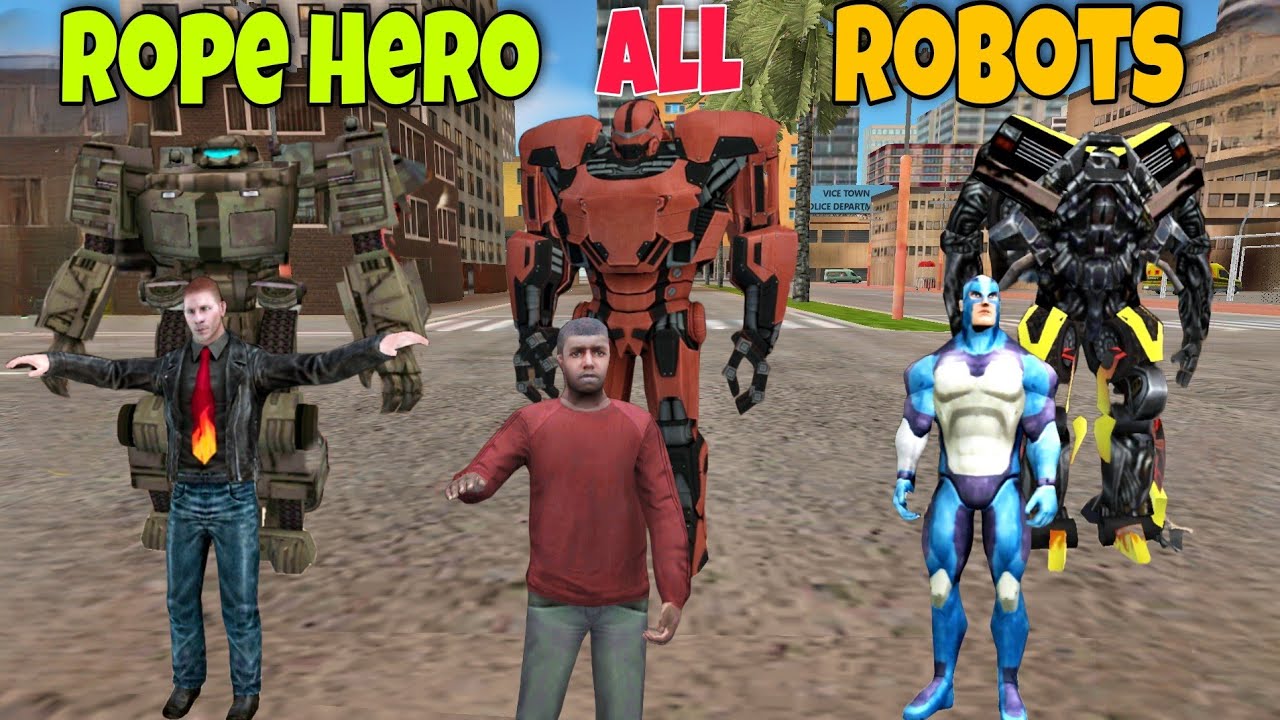 All Robot In Rope Hero Vice Town । Transformer Robots On Vice Town । Rope Hero Vice Town