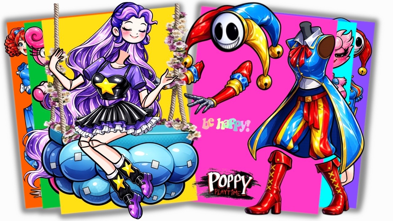 Poopy Playtime 5 - Happy Side Out! PROTOTYPE Make Friend With LILY LOVEBRAIDS | Sticker Book DIY