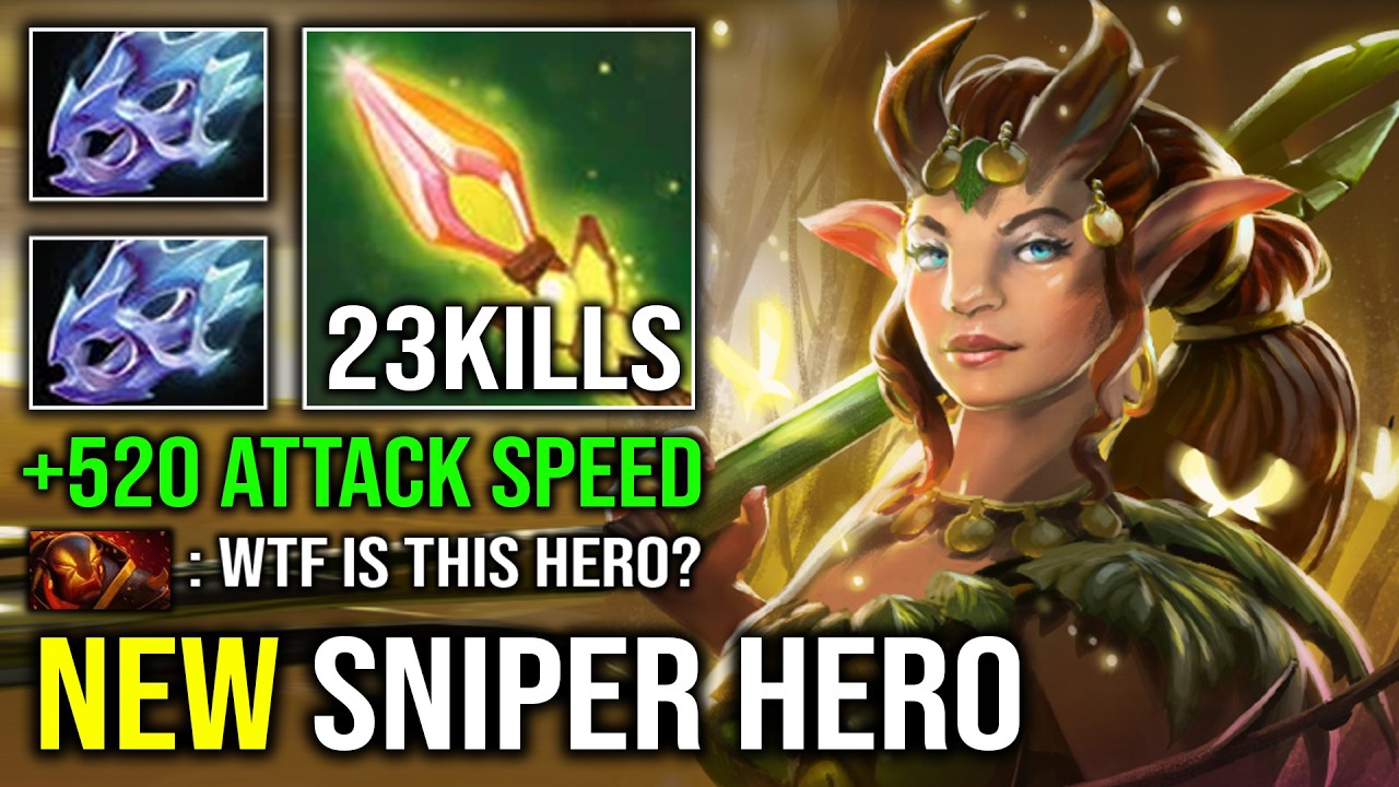 NEW SNIPER HERO +520 Attack Speed Longest Range Pure Impetus Double Moon Shard Enchantress Dota 2