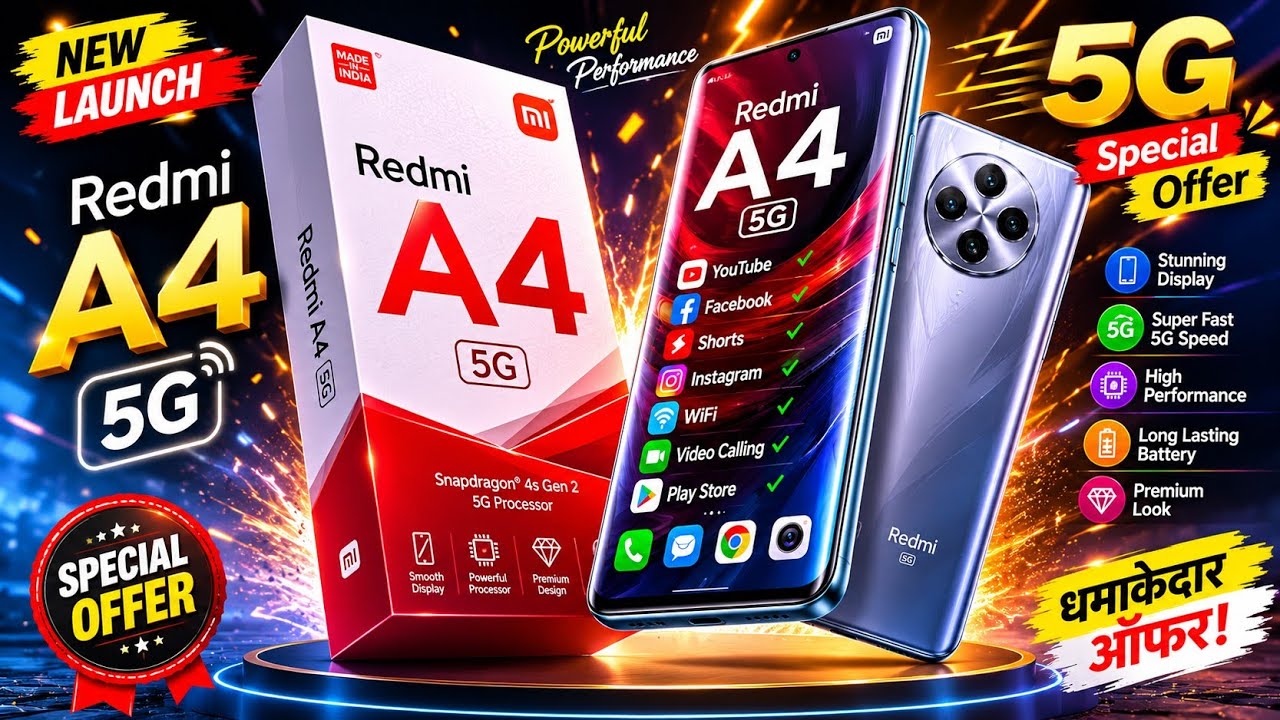 New 5G Smartphone 2026⚡Redmi A4 5G unboxsing⚡ new Launch Best 5G smartphone⚡Jio Phone 3 unboxsing 