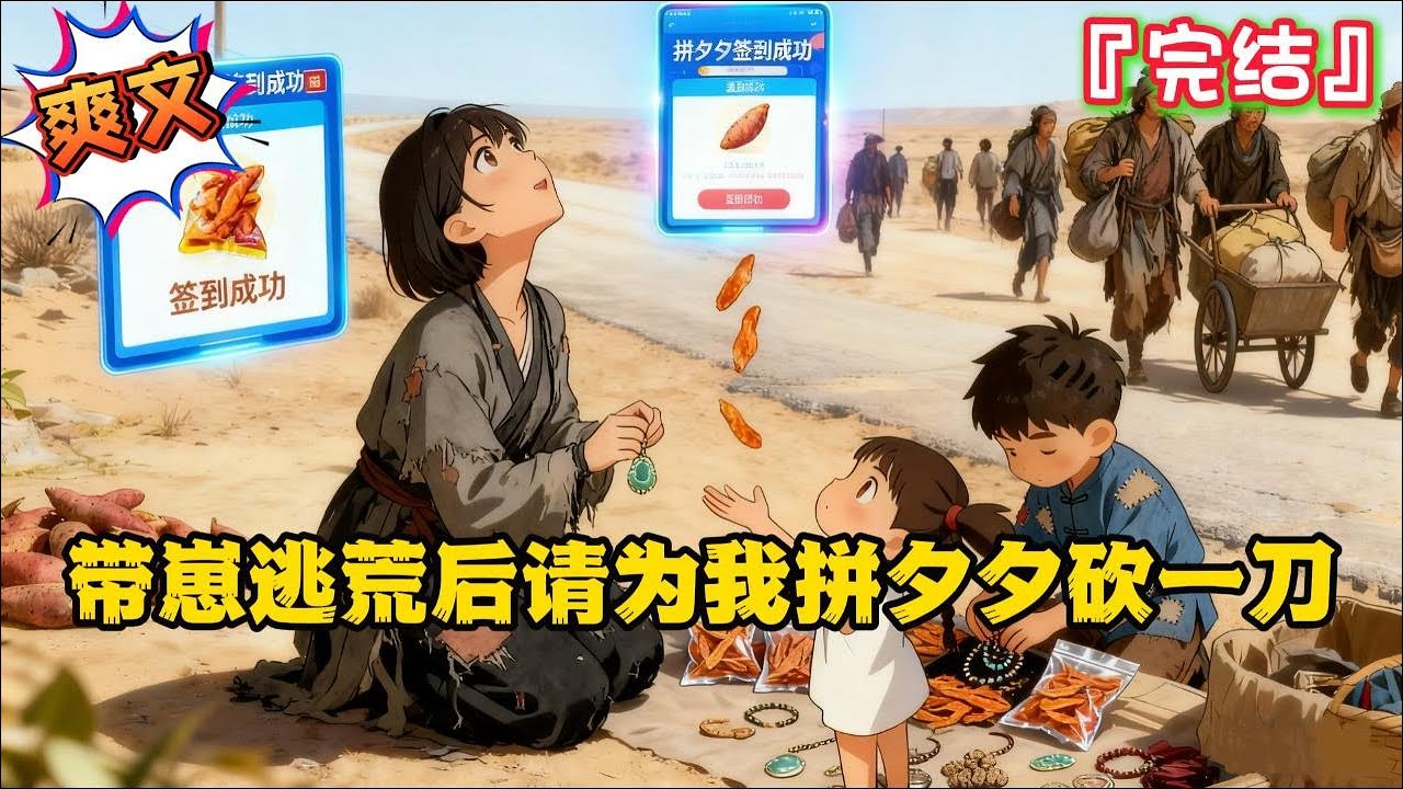 完结《带崽逃荒后请为我拼夕夕砍一刀》末世大佬季千柔穿成古代娇软小寡妇，缺衣少食不说，还要带着二宝逃荒？！ 漏！ 天空一声巨响，拼夕夕闪亮登场！ #逃荒 #种田 #古代言情 #系统 #穿越 #发家致富