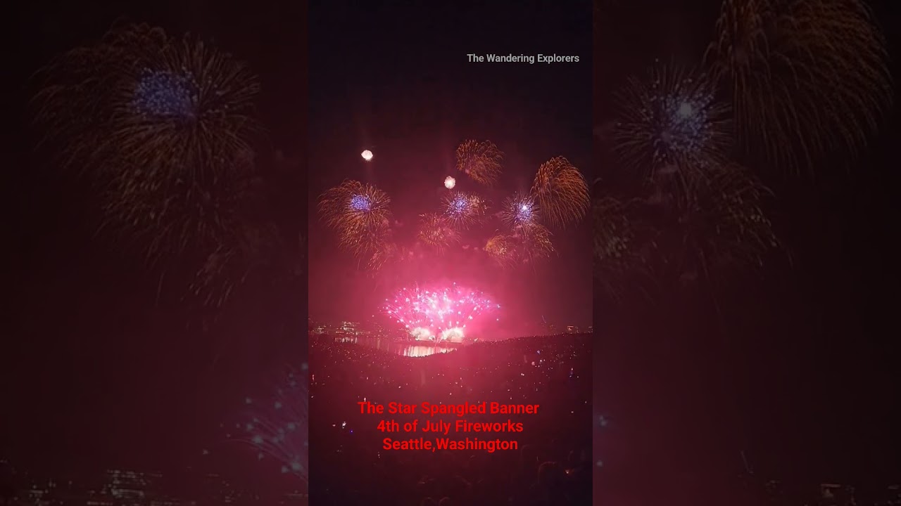 Finale of The 4th of July fireworks display at Gasworks Park, Seattle , Washington
