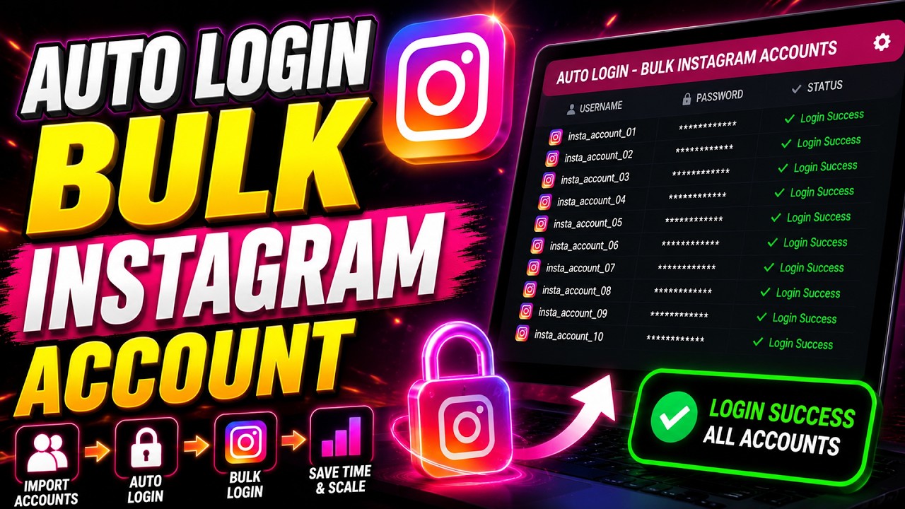 Auto Login Bulk Instagram Accounts | Instagram Automation Software Tutorial