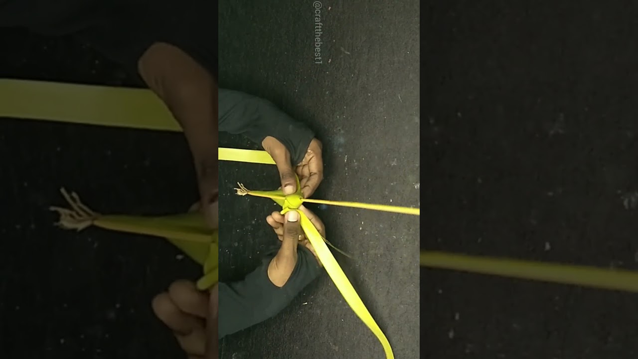 Palm leaf craft/ Palm leaf cross/ Coconut leaf craft/ leaf craft #shorts #youtubeshorts #diy
