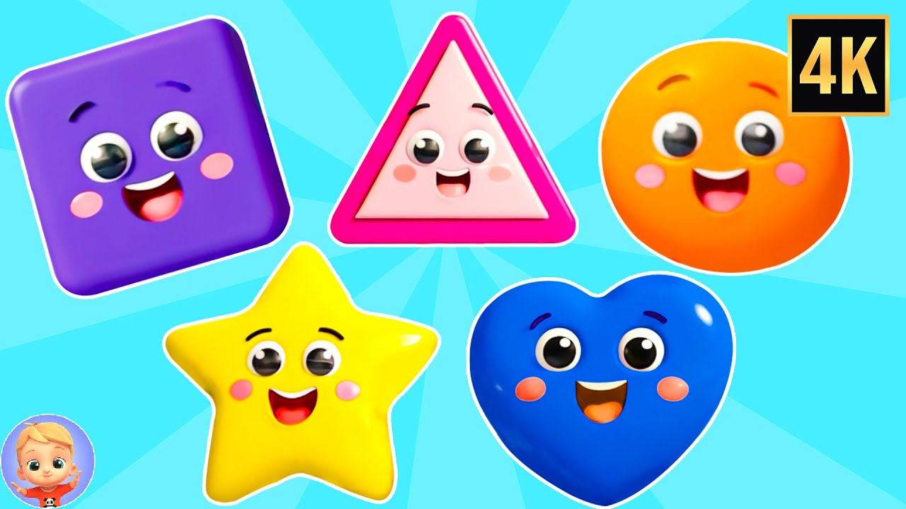 Five Little Shapes  - Fun Kids Music & Learning Nursery Rhymes for Kids