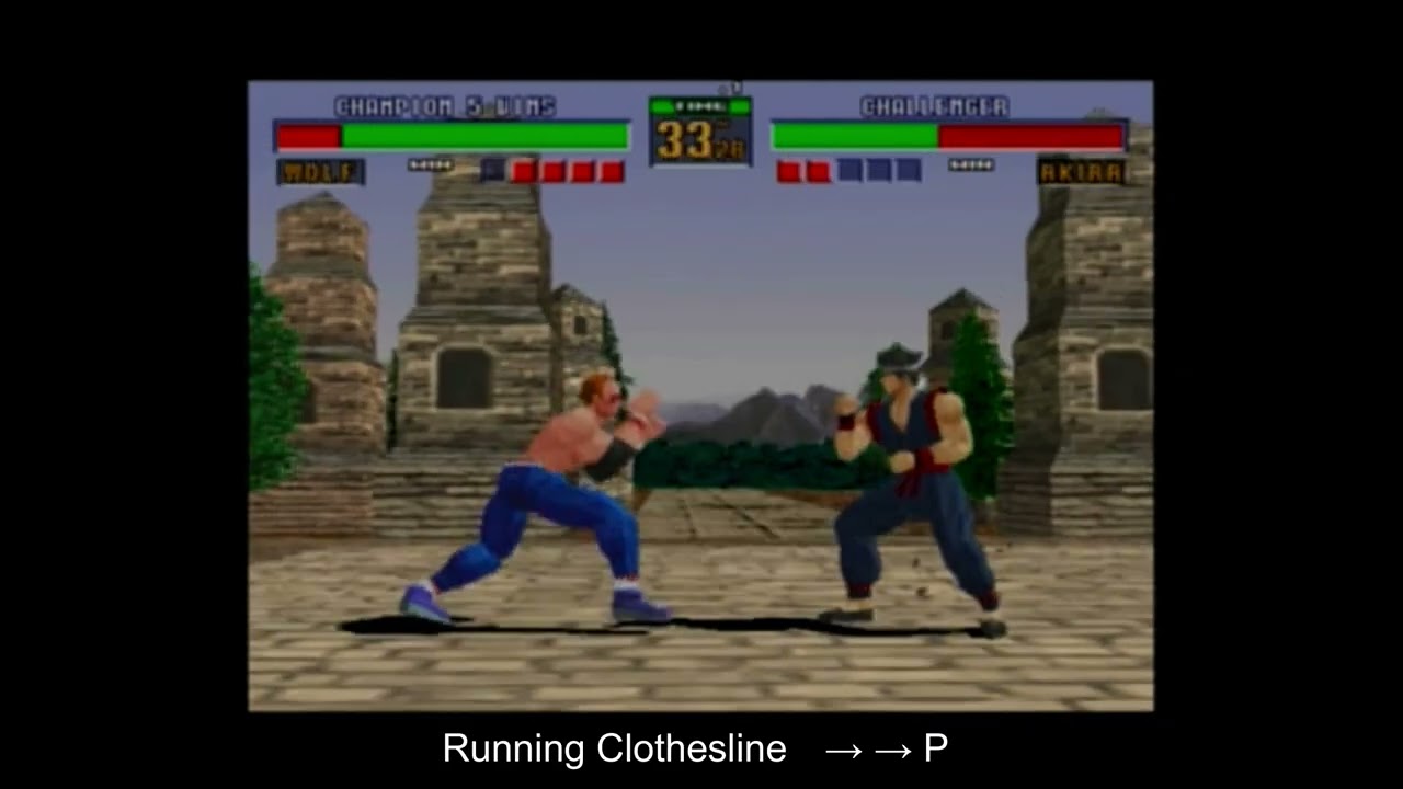 VF2 virtua fighter2 Wolf all moves