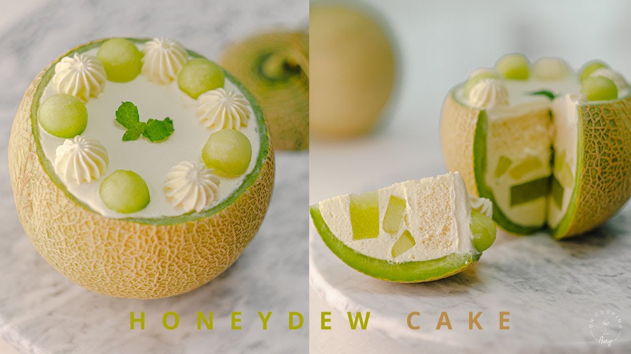 哈密瓜慕斯蛋糕 每一口都是滿滿的哈味：Honeydew/Cantaloupe Mousse Cake ASMR