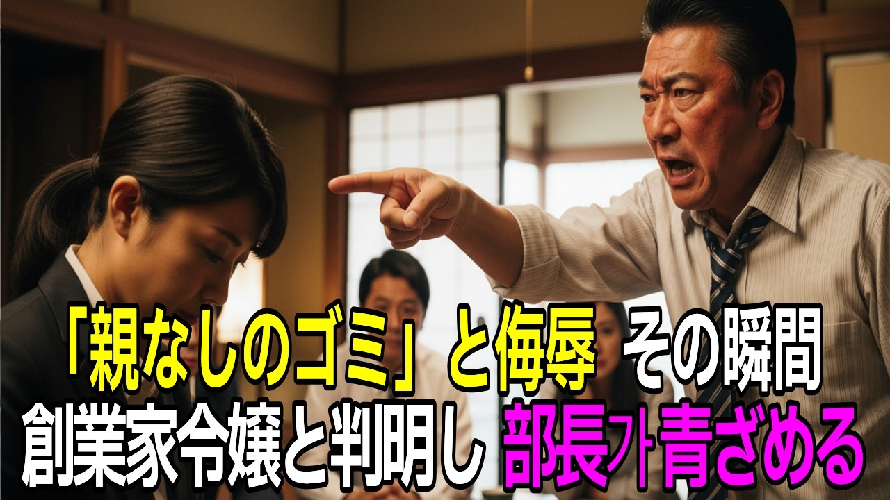 老舗和菓子店の新人女性を「親なしのゴミ」と侮辱した部長、直後に創業家令嬢と判明し廃業寸前まで追い込まれる末路【感動する話】【朗読】