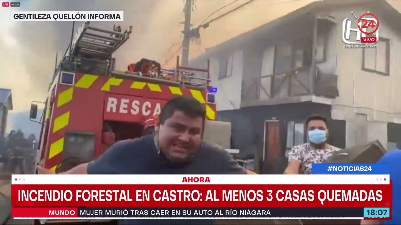 Incendio en Castro deja al menos 3 casas quemadas
