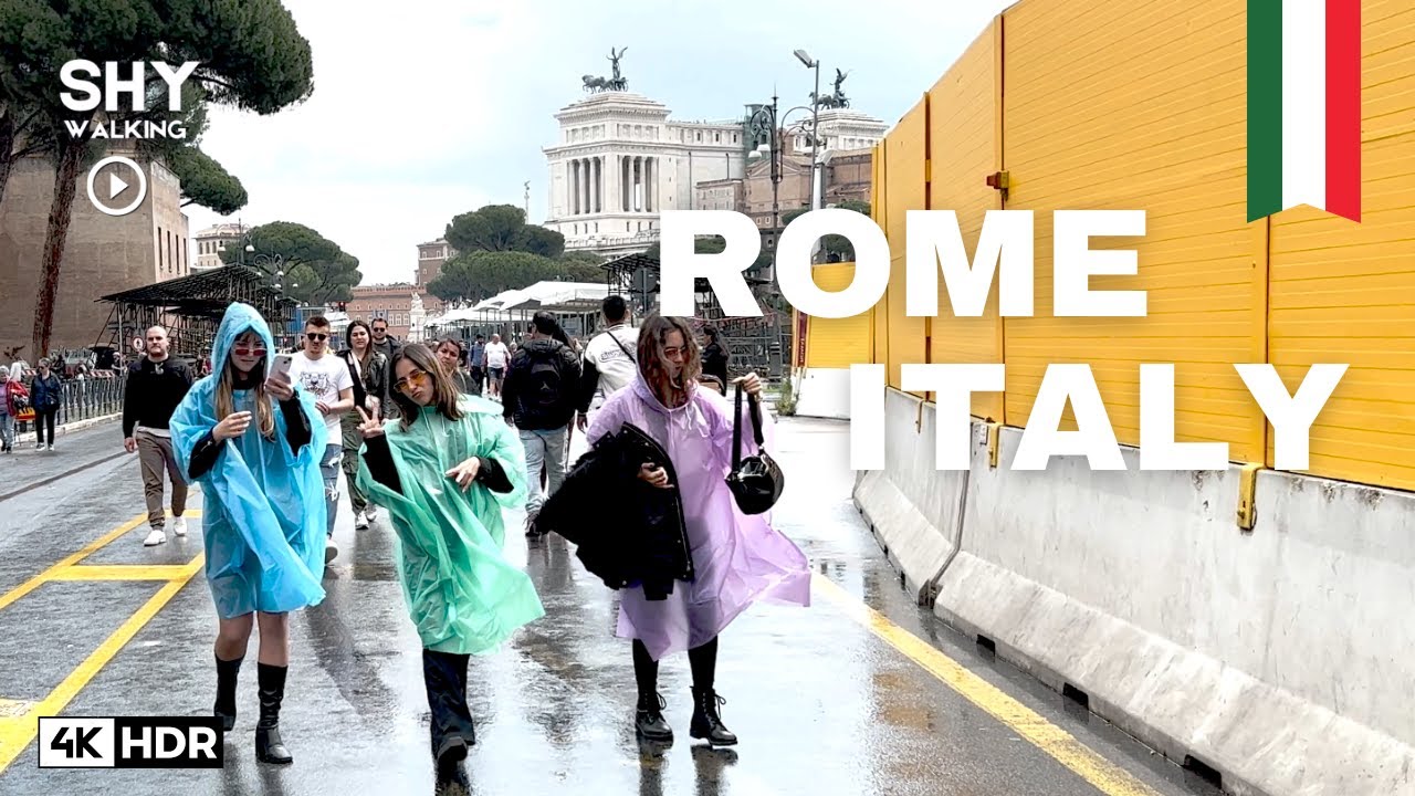 Rainy day in Rome Italy 2023 🇮🇹- 4K HDR Walking Tour 60fps