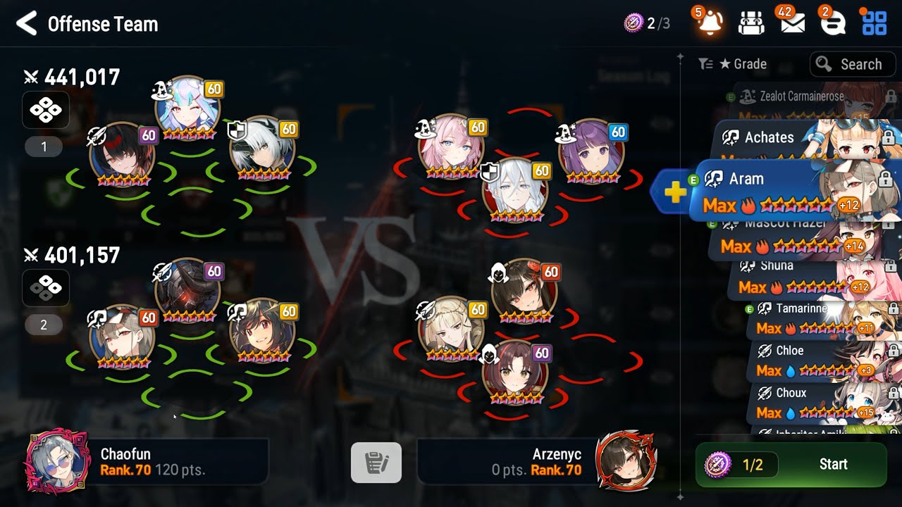 Epic Seven - Guild War - Exotic vs WRSTxLSRS (Arzenyc) - Darkwood Stronghold