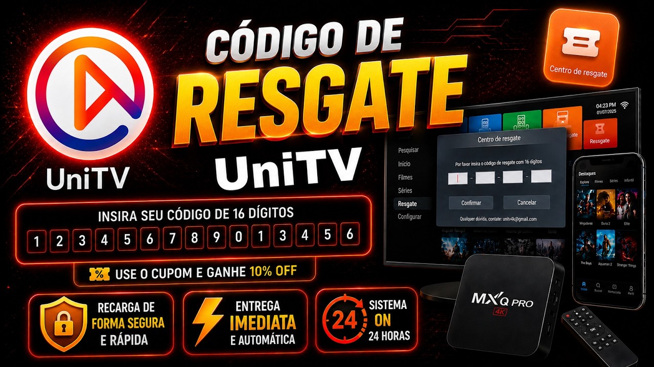 RECARGA UNITV ⚡ C&Oacute;DIGO 16 D&Iacute;GITOS 🔥ENTREGA AUTOM&Aacute;TICA (Atualizado 2026)