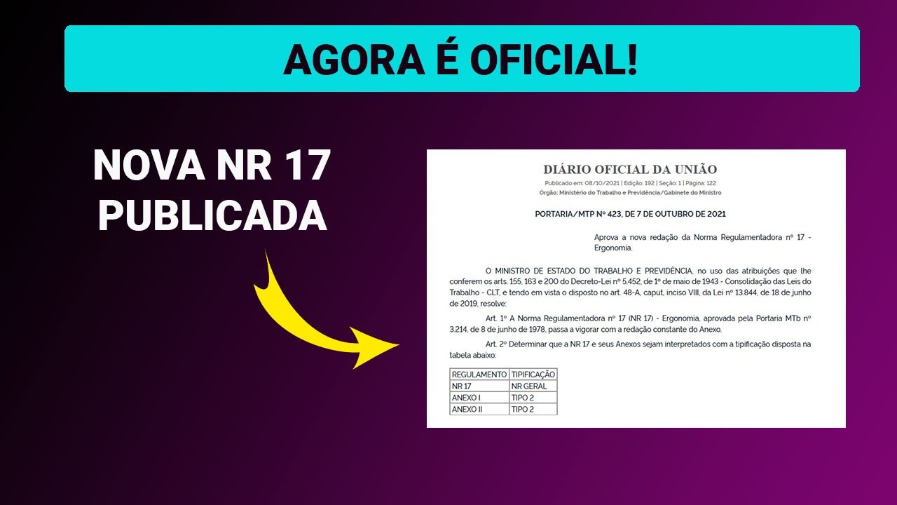 Entenda a Nova NR 17 || Com checklist para Auditoria