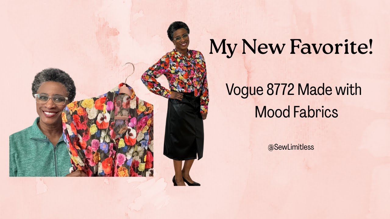 Я сшила эту яркую блузку с помощью Vogue 8772
