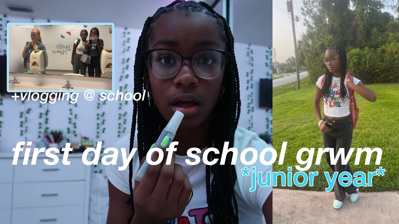 FIRST DAY OF SCHOOL GRWM *junior year* + SCHOOL VLOG! 2022