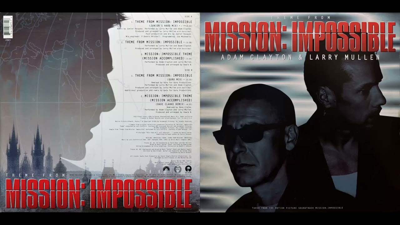 U̲2 - Single 1996 A̲da̲m Cla̲yto̲n & La̲rry Mu̲lle̲n - Theme From Mission Impossible - 2