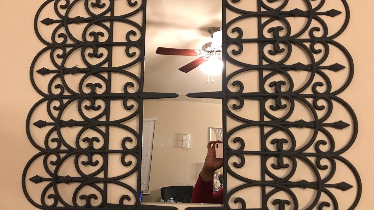 DIY FAUX WROUGHT IRON MIRROR DOLLAR TREE ITEMS