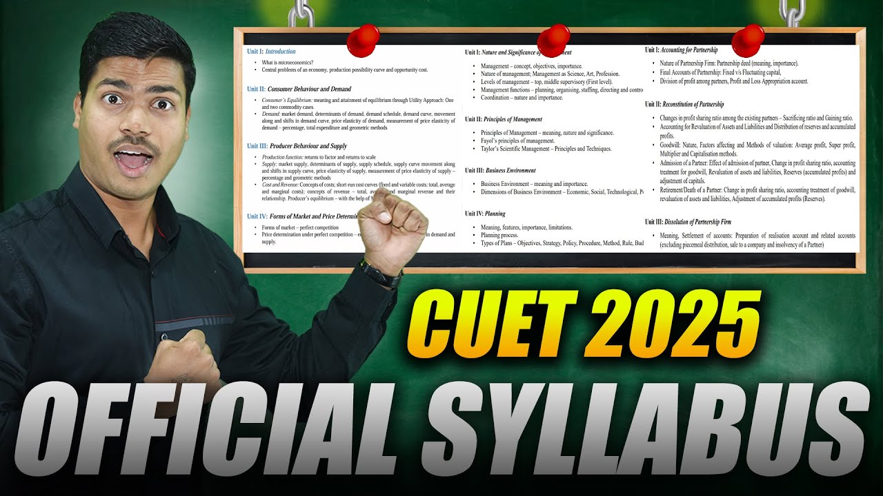 BIG CHANGES IN CUET 2025 OFFICIAL SYLLABUS | COMMERCE DOMAIN | Follow this to get your Dream College