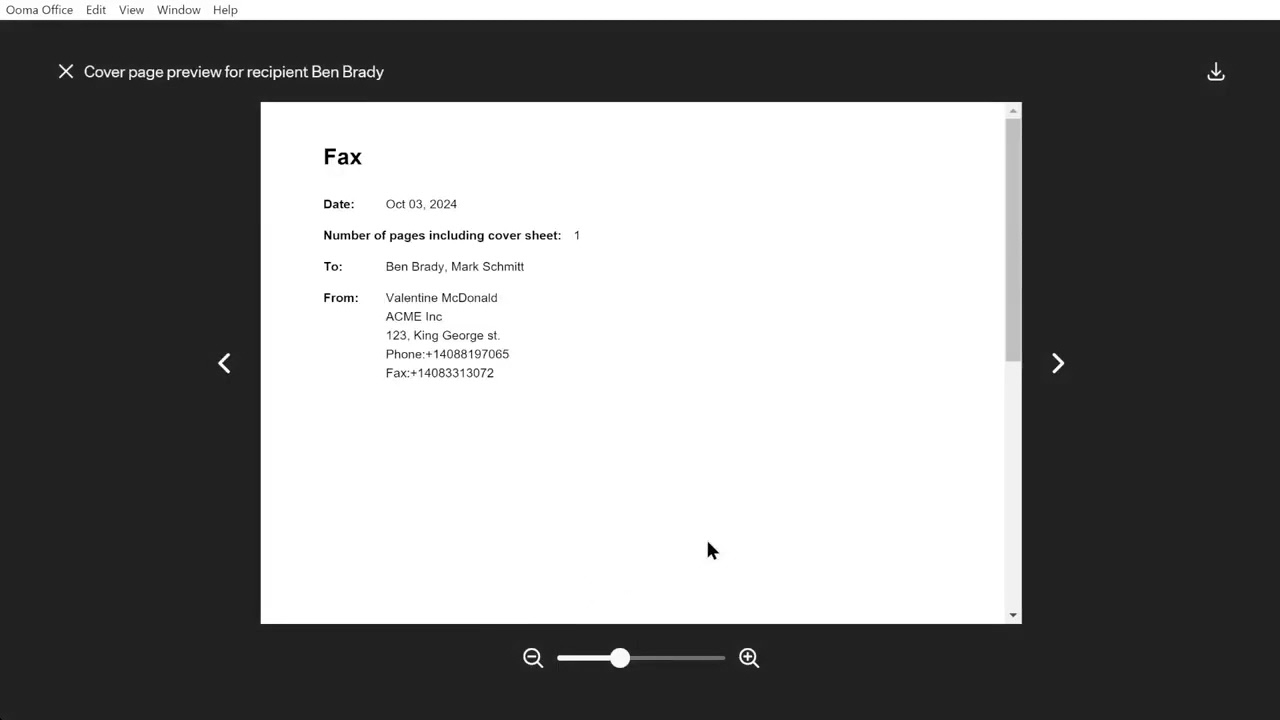 Ooma Office Tutorial: Faxes Module - Adding a Cover Page