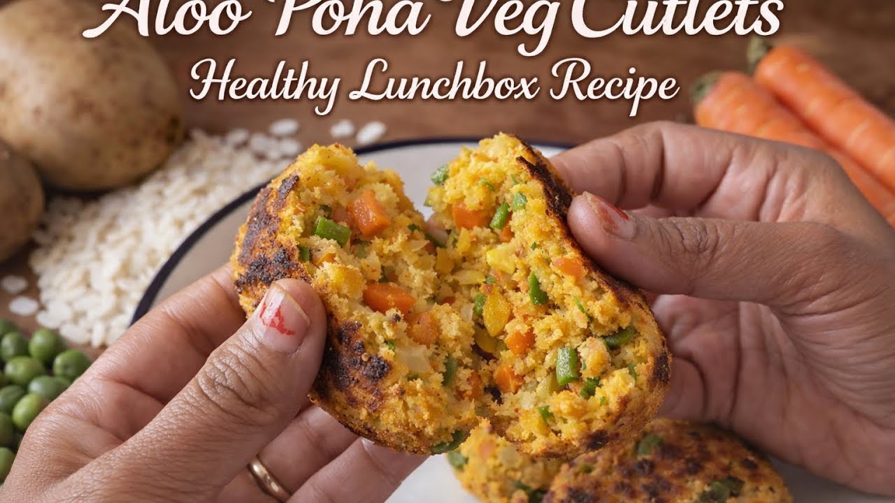 Healthy Lunchbox Series- Recipe No.7- Aloo Poha Cutlets