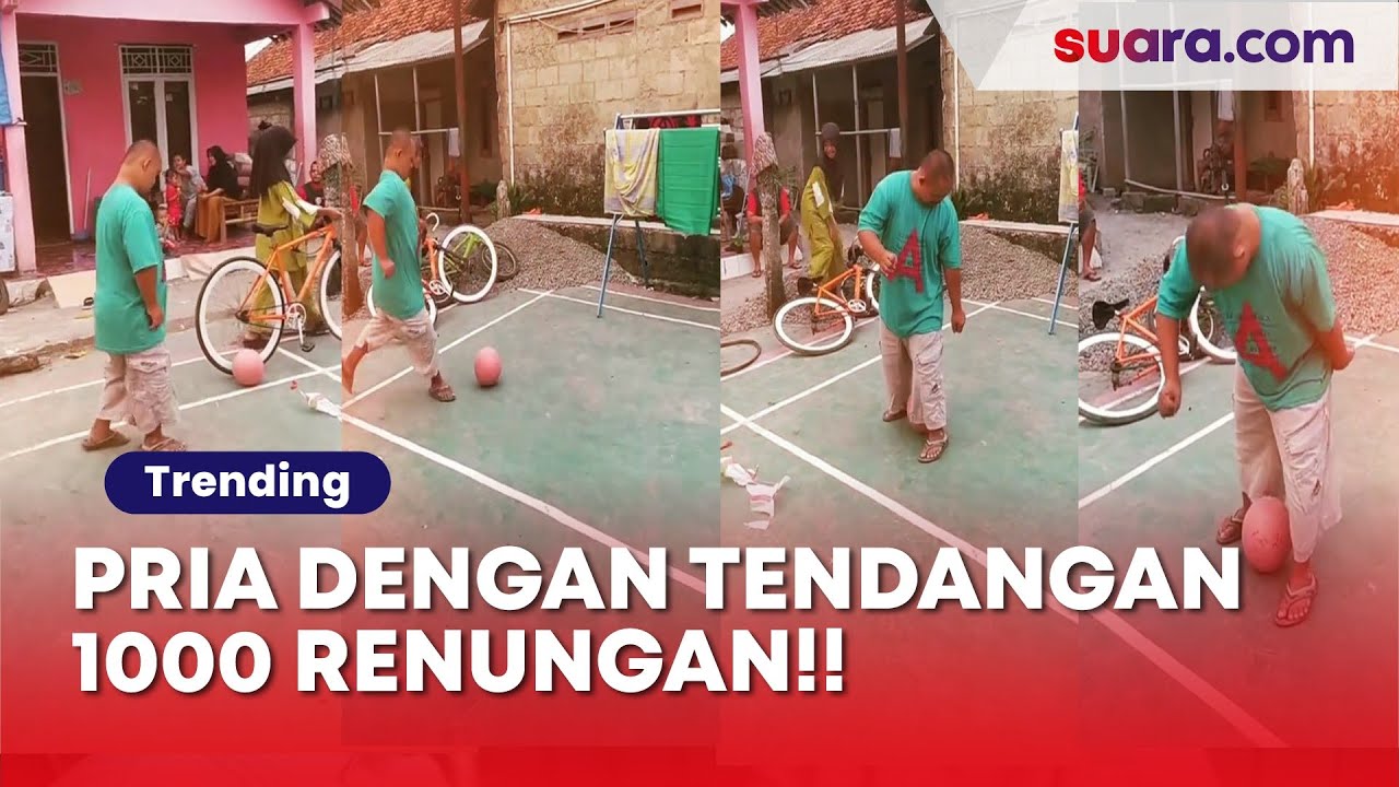 Jurus Seribu Bayangan! Aksi Kocak Seorang Laki-Laki Menendang Bola tapi Malah Bingung