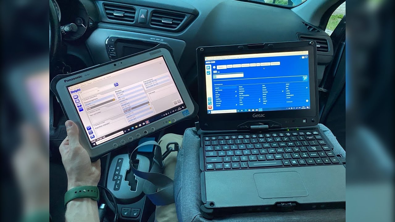 Диагностика KIA RIO 2013 АКПП - AUTOCOM CDP+ Getac V110 и Panasonic TOUGHPAD FZ-G1