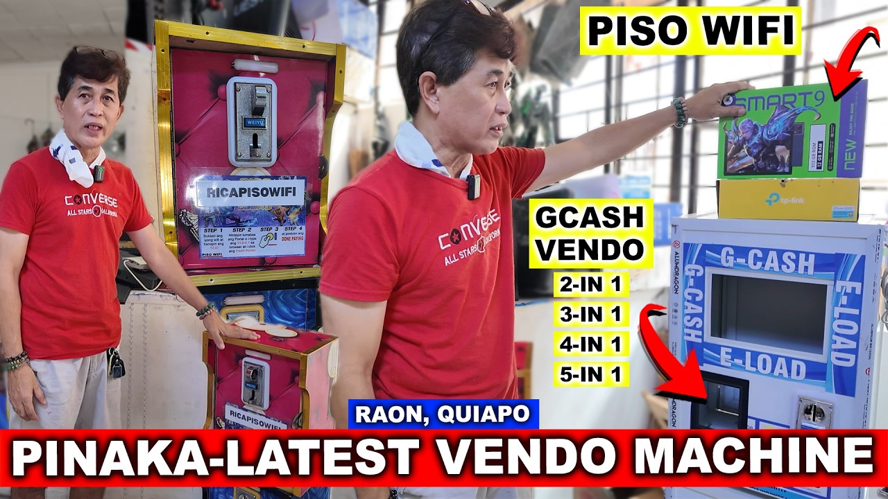 Pinaka-Latest VENDO MACHINE NA PANG-MASA Sa Raon Quiapo Gawang Pinoy | PISO WIFI | GCASH 5-IN 1 | P1