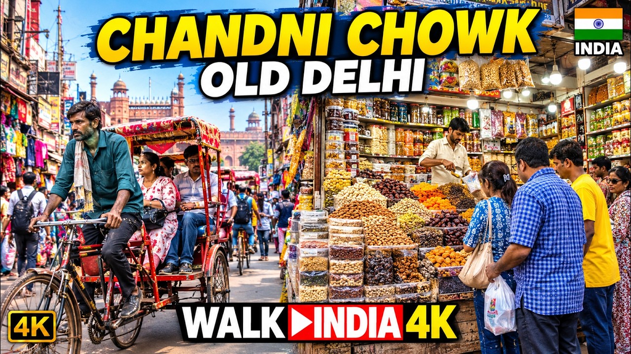 🇮🇳 Chandni Chowk Old Delhi | Asia&rsquo;s Famous Market Walking Tour | Real Street Life in India 4K