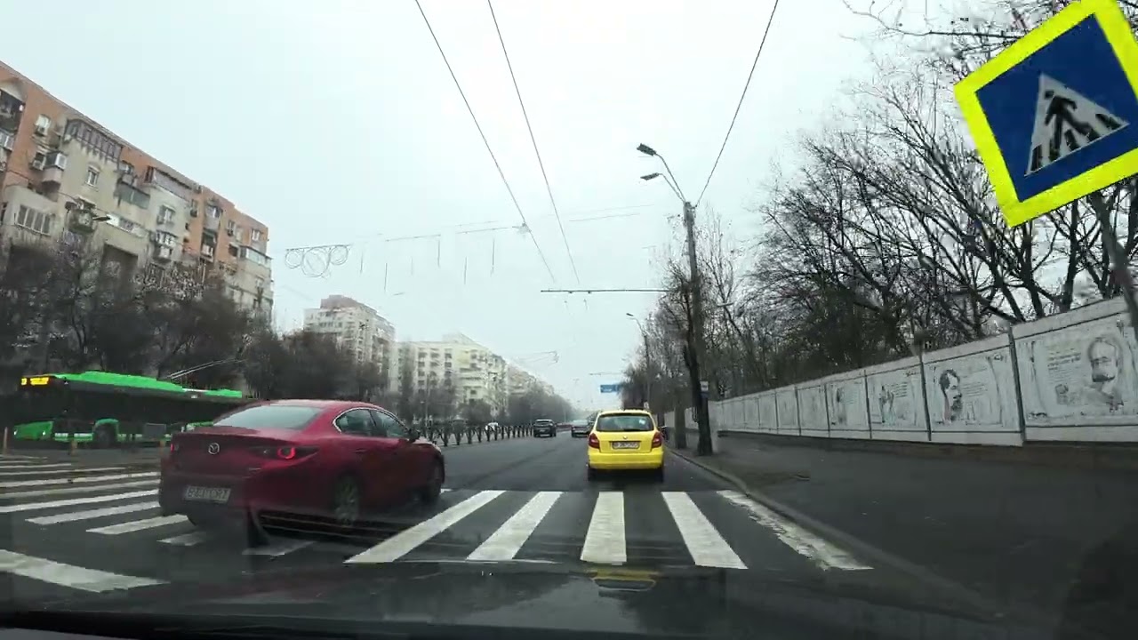 Soseaua Berceni→Piata Unirii→Magheru→Maternitatea Polizu | Driving POV 4K | Winter Road.