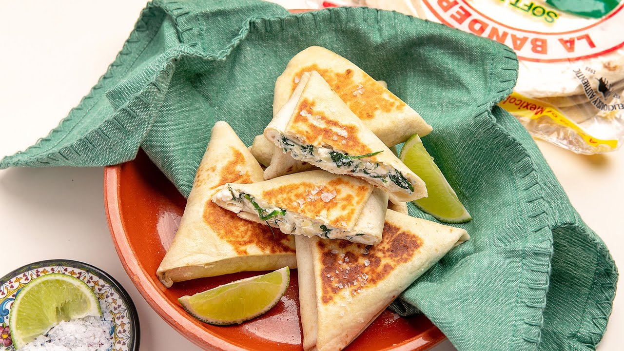 Fetta and Spinach Tortilla Triangles