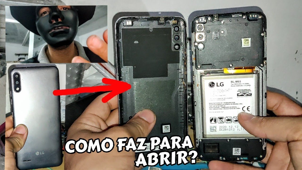 COMO DESMONTAR/ABRIR CELULAR LG K22, LG K22+. REMOVENDO TAMPA TRASEIRA, BATERIA COLADA, PLACA, ETC