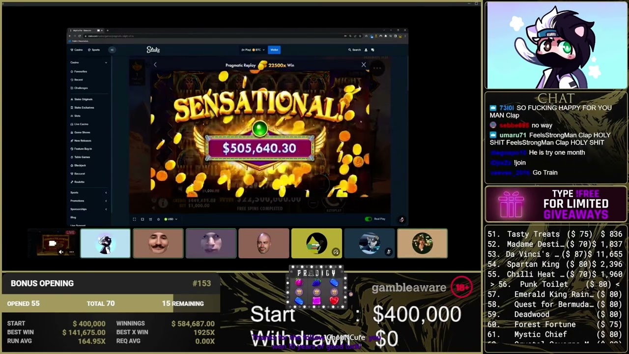 Trainwreckstv hit MAX WIN 22M500K in 2 spins Might of Ra [ World Record ]