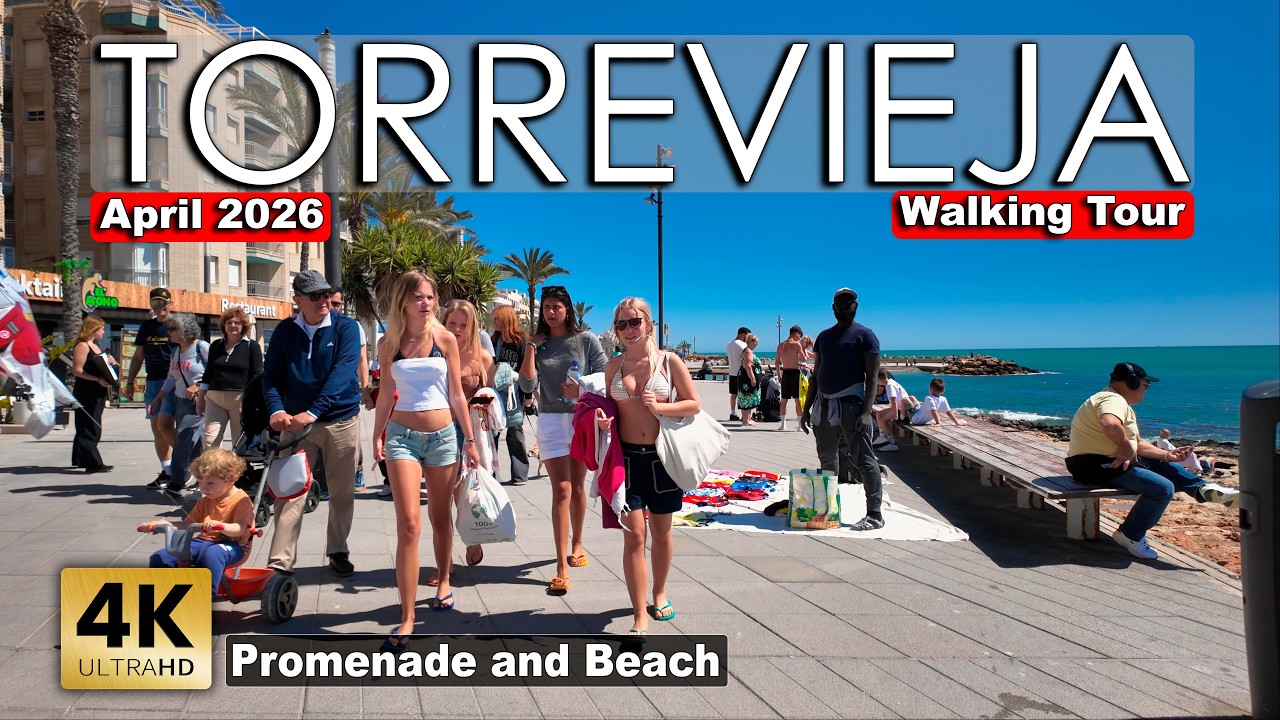 Torrevieja - Promenade & Beach 2026, March 31 - Spain | Costa Blanca - Walking tour [4k 60fps]