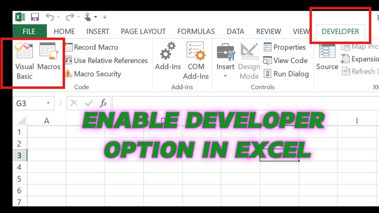 How to enable developer tab in excel I Excel VBA - User-Interface of VBA Screen I Excel VBA