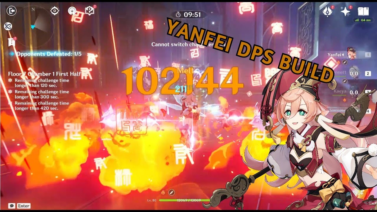 C5 Yanfei LVL 80 DPS Showcase