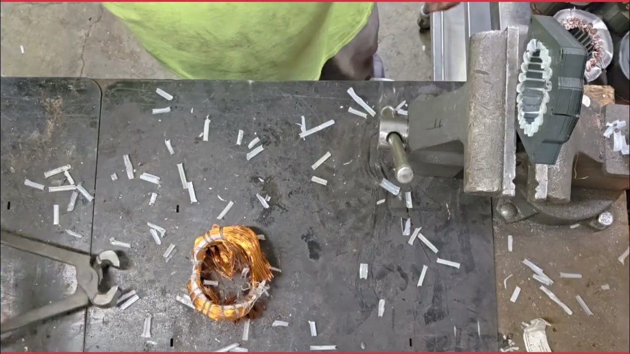 My Stator Splitter Set Up and Pulling Copper! #diy #copper #splitter #scrapmetal #recycle 
