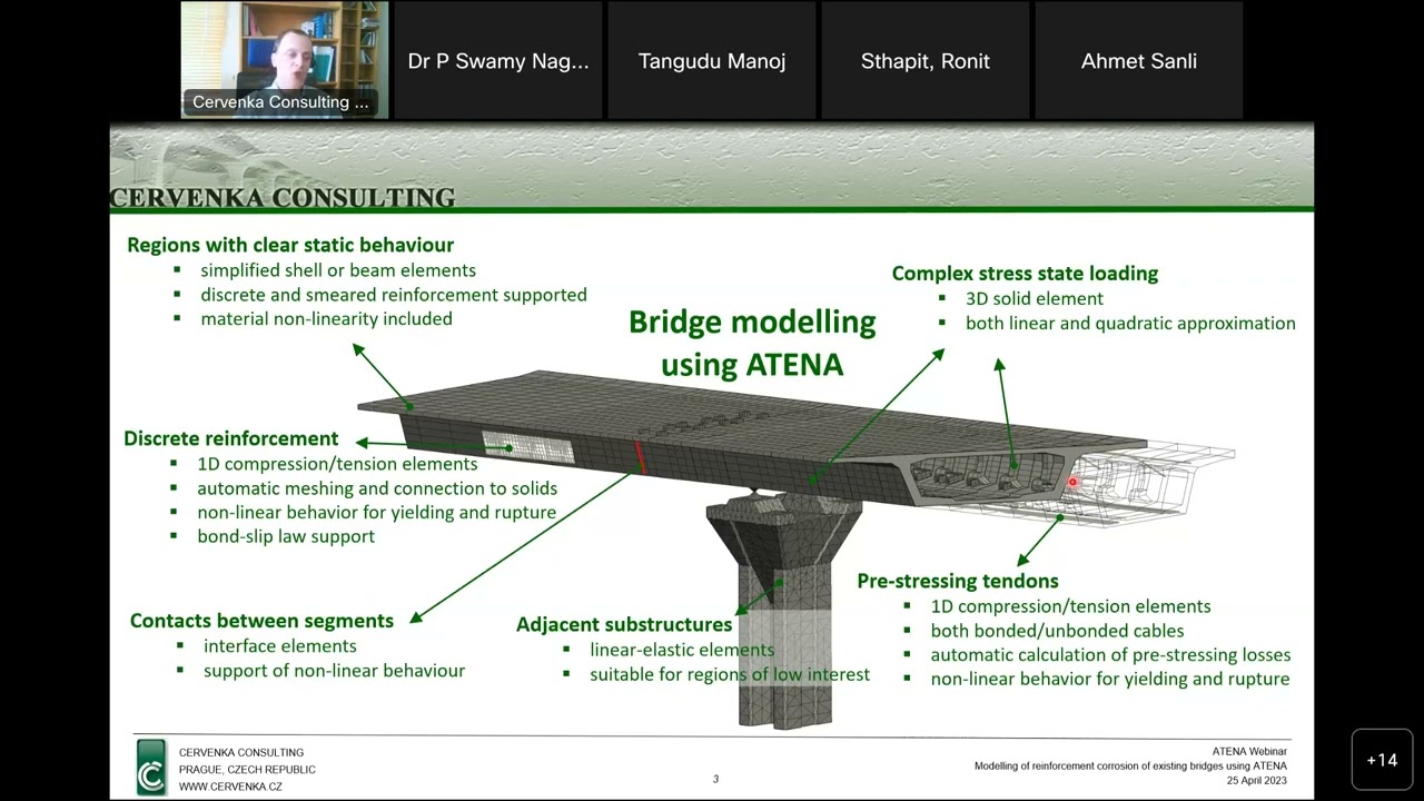 Modelling of durability and reinforcement corrosion in reinforced concrete bridges using ATENA