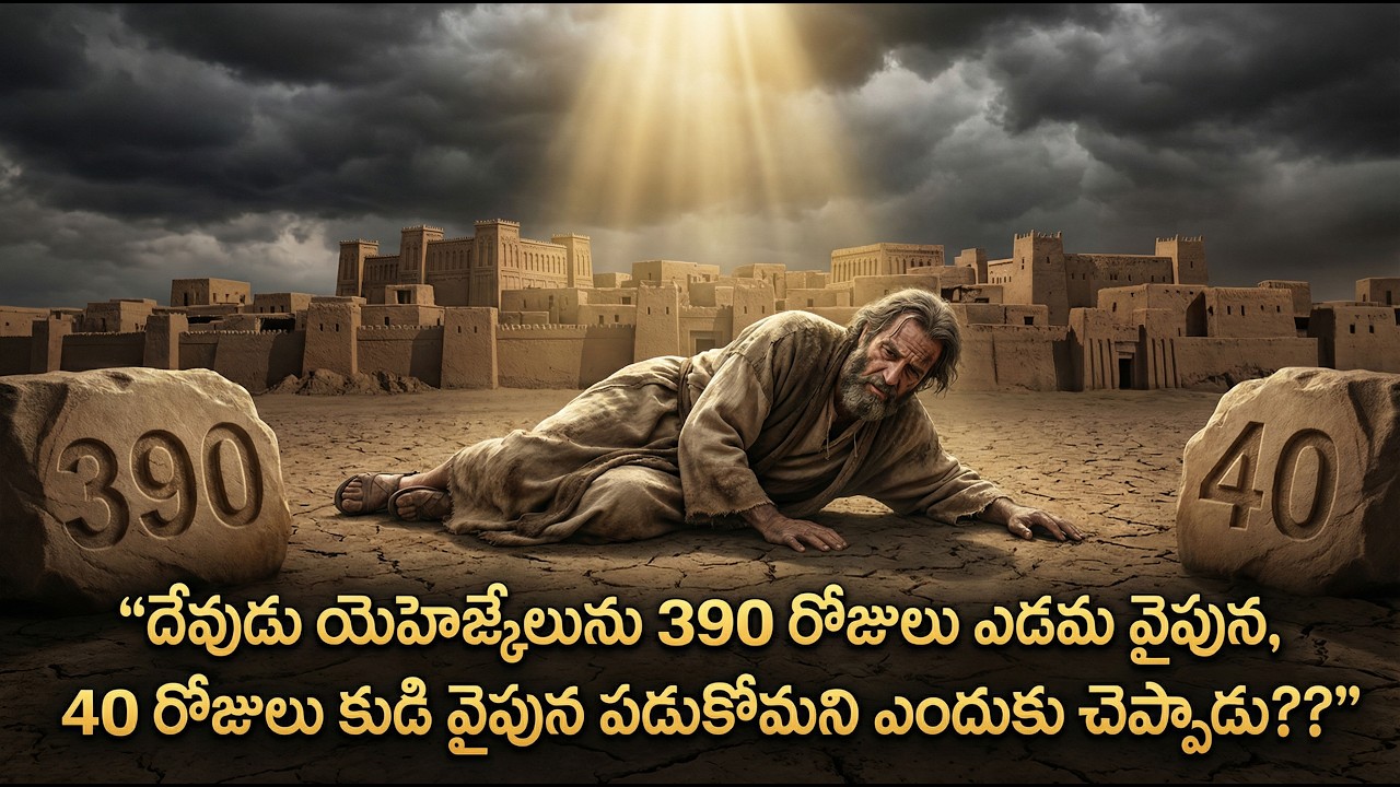 యెహెఙ్కేలును దేవుడు ఎందుకు 390 రోజులు ఎడమ 40 రోజులు కుడి వైపుకు తిరిగి పడుకోమన్నాడు? Ezekiel 1 to 5
